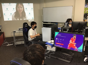 長崎県メトロITビジネスカレッジ専門学校でのe-sports×英会話授業の様子